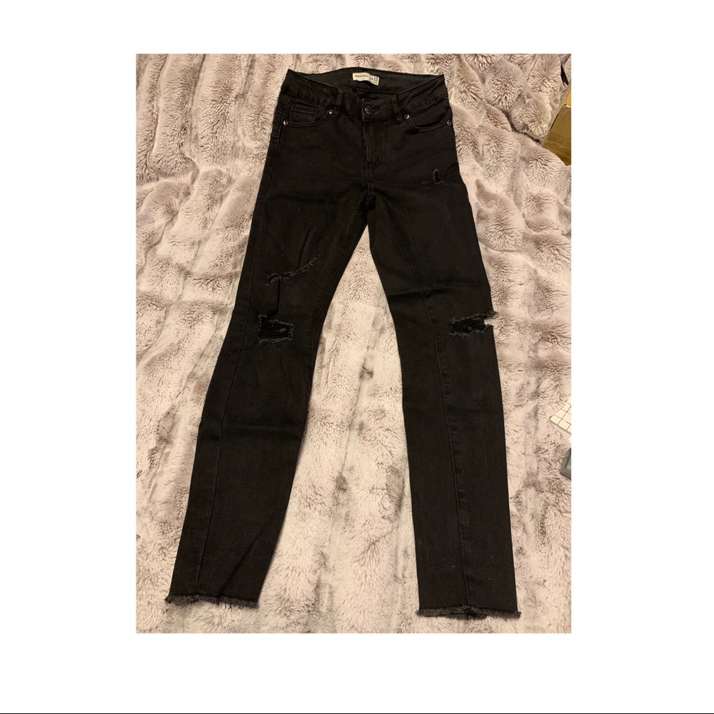 3/$25 Mid Rise Black Distressed Jeans